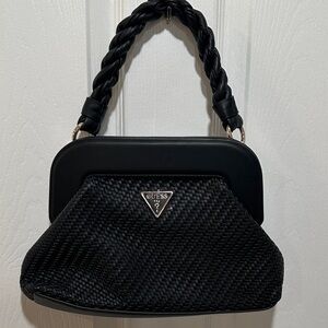 Guess Black Braided Handle Shoulder Bag